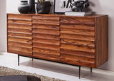 Gfine Sideboard with three doors made of solid Sheesham wood and iron 147x38x81Cm
